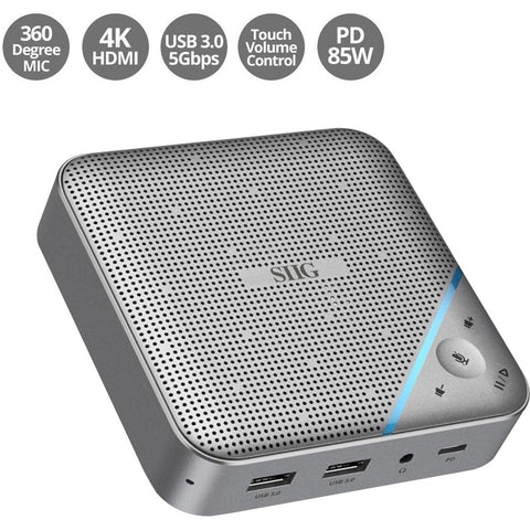 Siig, Inc. Usb-c Multitask Mini Dock With Conference Speaker, 4k Hdmi, One Touch Mute & Vol