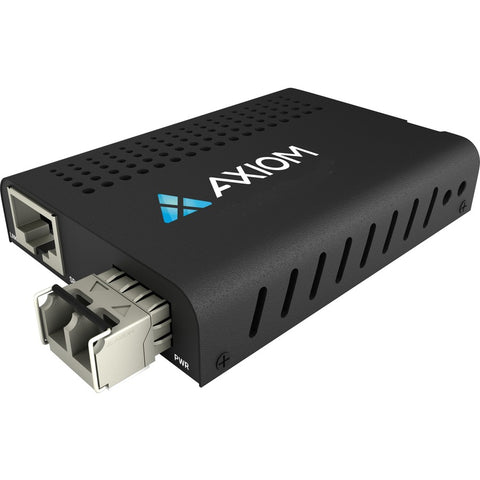 Axiom 1gbs Poe+ Rj45 To 1000base-ex Fiber Media Converter -smf, Lc, 40km, 1310nm