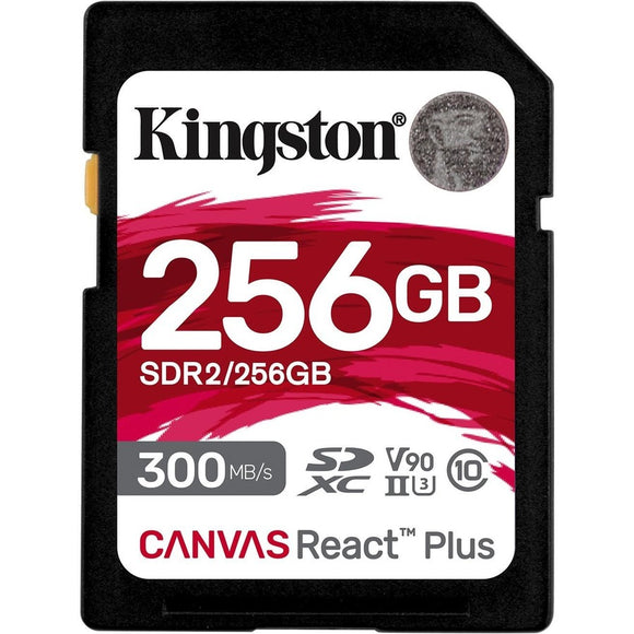 Kingston 256gb Canvas React Plus Sdxc Uhs-ii 300r/260w U3 V90 For Full Hd/4k/8k