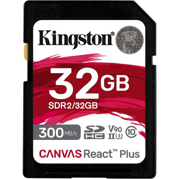 Kingston 32gb Canvas React Plus Sdhc Uhs-ii 300r/260w U3 V90 For Full Hd/4k/8k