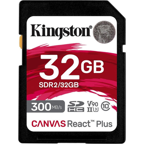 Kingston 32gb Canvas React Plus Sdhc Uhs-ii 300r/260w U3 V90 For Full Hd/4k/8k