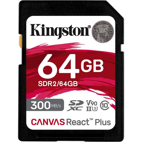 Kingston 64gb Canvas React Plus Sdxc Uhs-ii 300r/260w U3 V90 For Full Hd/4k/8k