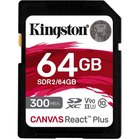 Kingston 64gb Canvas React Plus Sdxc Uhs-ii 300r/260w U3 V90 For Full Hd/4k/8k
