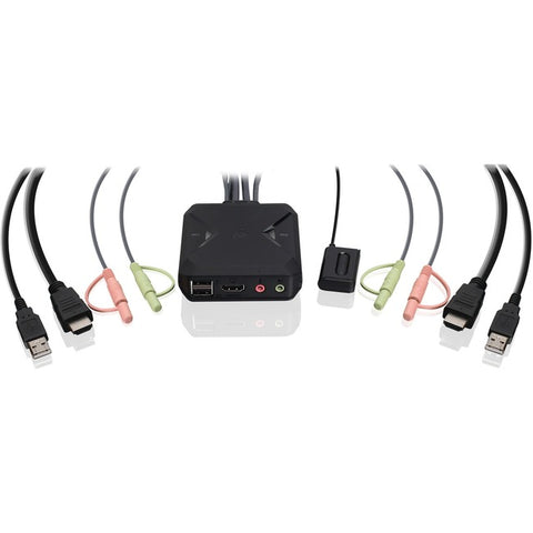 Iogear 2-port 4k@60hz Uhd Kvm Switch With Hdmi, Usb And Audio Connections. For 2 Pc Sha