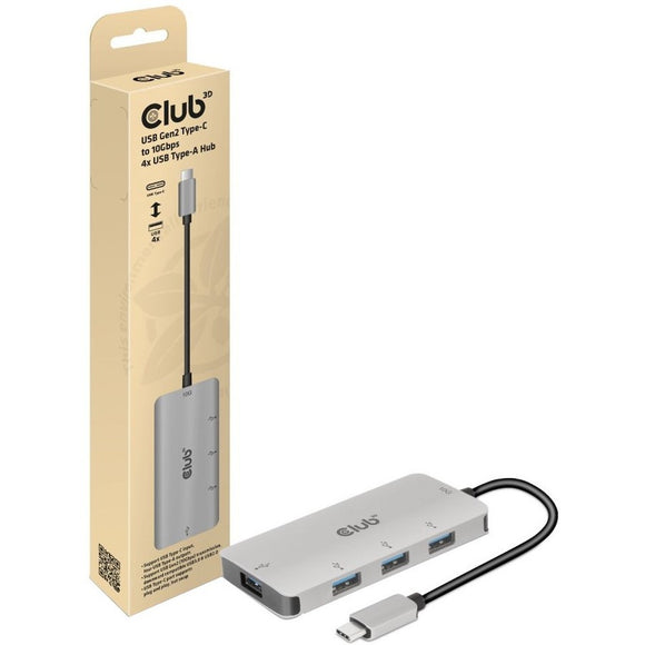 Club 3d B.v Usb Gen2 Type-c To 4x Usb Type-a Ports Hub, Which Adds Four Usb Type-a Ports To