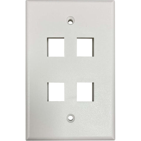 Eaton Tripp Lite Series Safe-it 4-port Single-gang Keystone Wall Plate, Antibact