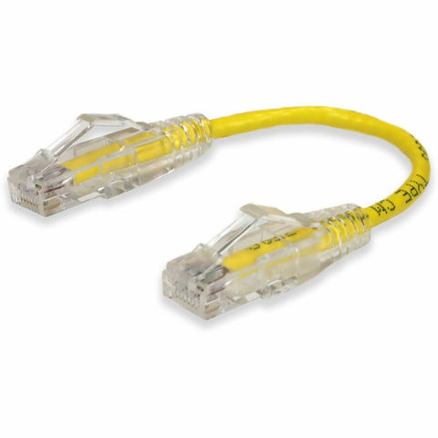 Add-on Addon 6in Yellow Cat 6 Slim Pvc Ethernet Cable Snagless Clear-claw Rj-45 M/m
