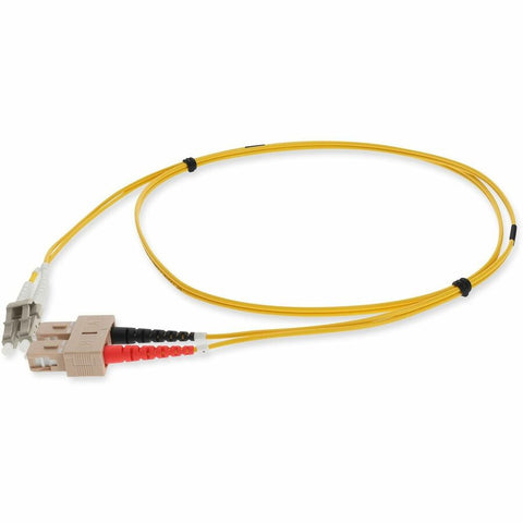 Add-on Addon 1m Lc (male) To Sc (male) Om4 Straight Yellow Duplex Fiber Plenum Patch Ca