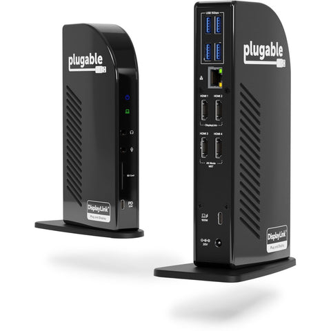 Plugable Technologies Plugable 14-in-1 Usb C Docking Station With 4x Hdmi,quad Dock With 100w Charging