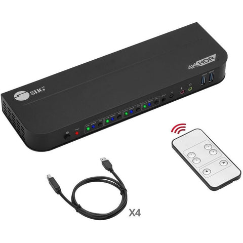 Siig, Inc. Siig 4x1 Displayport 4k Kvm Usb3 Switch