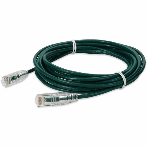 Add-on Addon 14ft Green Cat 6a Slim Pvc Ethernet Cable Snagless Clear-claw Rj-45 M/m