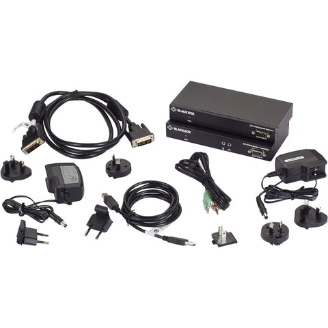 Black Box Kvm Extender Kit Over Fiber - Single-monitor, Dvi-d, Usb 2.0, Audio, Serial, Loc