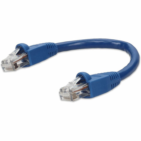 Add-on Addon 6in Blue Cat 6a Pvc Ethernet Cable Snagless Bubble Boot Rj-45 M/m