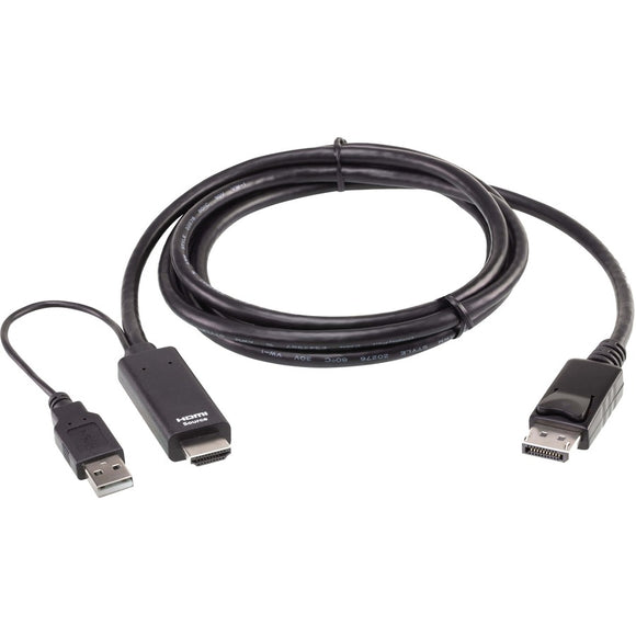 Aten 6ft. Single Distplay Usb And Hdmi To Dp Universal Secure Kvm Cable