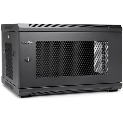 Rocstor Solidrack 6u Wallmount Rack Vented Enclosure - Front & Side Door Locks - 200 Lb