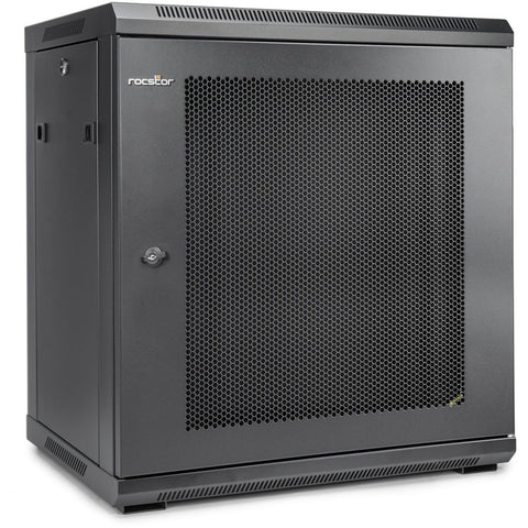 Rocstor Solidrack 12u Wall Mount Rack Vented Enclosure - Front & Side Door Locks - 200 L
