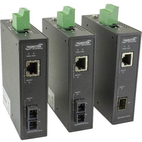 Transition Networks Inc Ind Media Converter, 10/100/1000base-t To 100/1000base-x, Sfp, Ext Temp