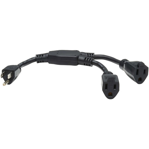 Eaton Tripp Lite Series Extension Cord Y Splitter, Nema 5-15p To 2x Nema 5-15r -