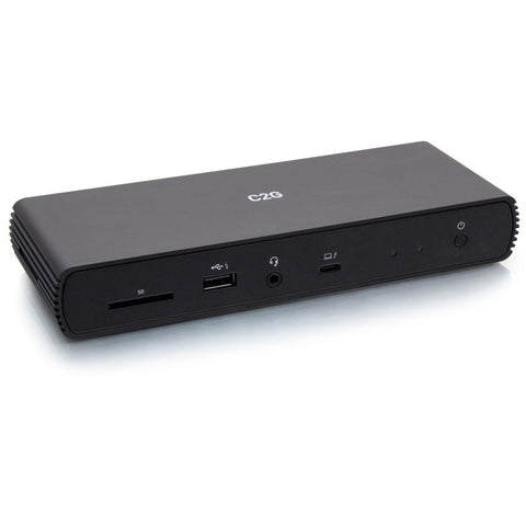 C2g Docking Station - Black - (1) Usb-c Male, (1) 3.5mm Female, (4) Usb-a Female, (4