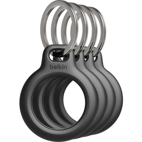 Belkin International Inc Keychain, Pc, Black, 4pk