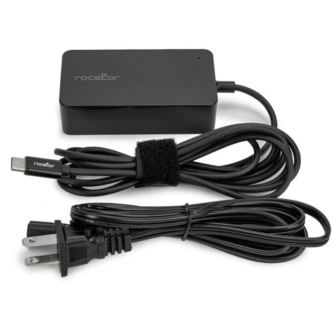 Rocstor Premium 45w Smart Usb-c Slim Power Adapter Ac Charger Fixed Usb-c Cable