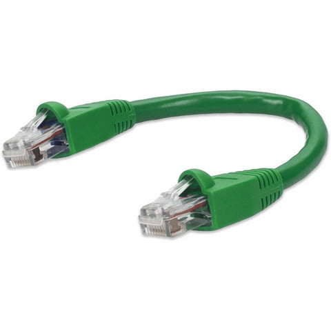 Add-on Addon 6in Green Cat 6a Pvc Ethernet Cable Snagless Bubble Boot Rj-45 M/m