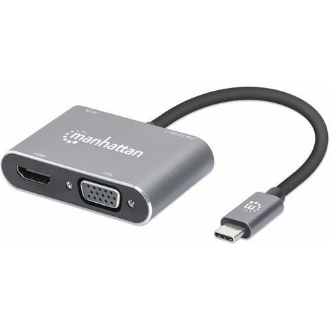 Manhattan - Strategic Usb-c To Hdmi/vga 4-in-1 Docking Converter With Power Delivery