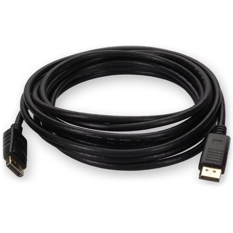 Add-on Addon 15ft Displayport 1.2 Male To Male Black Cable Max Resolution Up To 3840x21