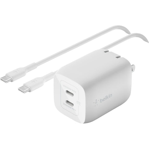 Belkin International Inc 65w Dual Usb-c Gan Charger + Cable