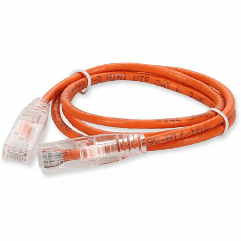 Add-on Addon 8ft Orange Cat 6 Slim Pvc Ethernet Cable Snagless Clear-claw Rj-45 M/m