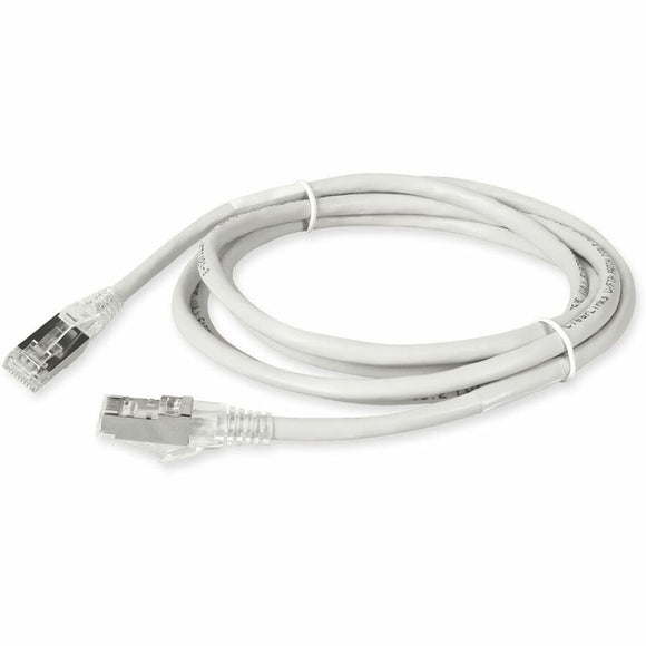 Add-on 5ft White Cat 6a Shielded Pvc Ethernet Cable Snagless Easy Clear Boot Rj-45 M/m