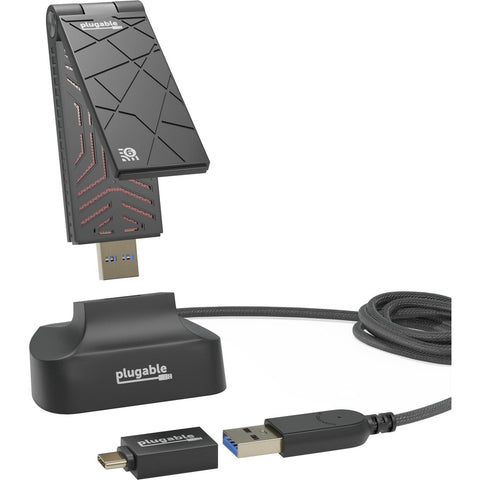 Plugable Technologies Plugable Wifi 6 Usb Wifi Adapter For Desktop Pc And Laptops, Ax1800 Usb 3.0 And