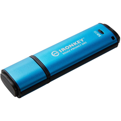 Kingston 32gb Usb-c Ironkey Vault Privacy 50c Aes-256 Encrypted, Fips 197