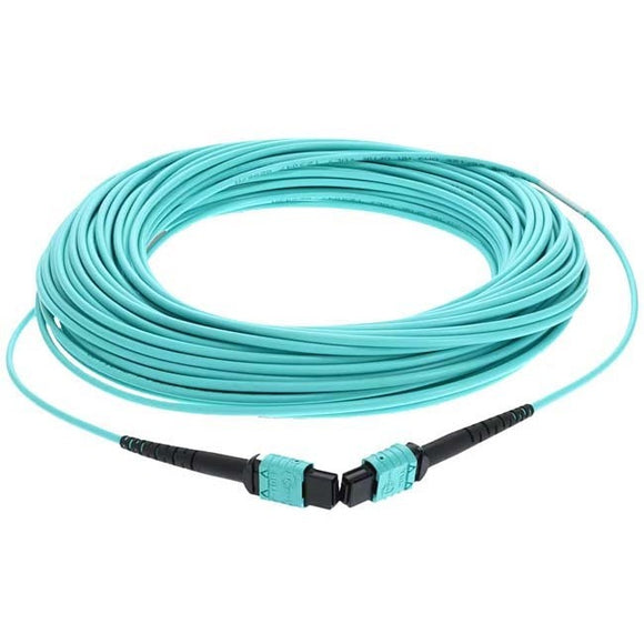 Add-on 16m Mpo/upc To Mpo/upc Aqua Om4 Ofnr (riser-rated) 12-strand Fiber Patch Cable