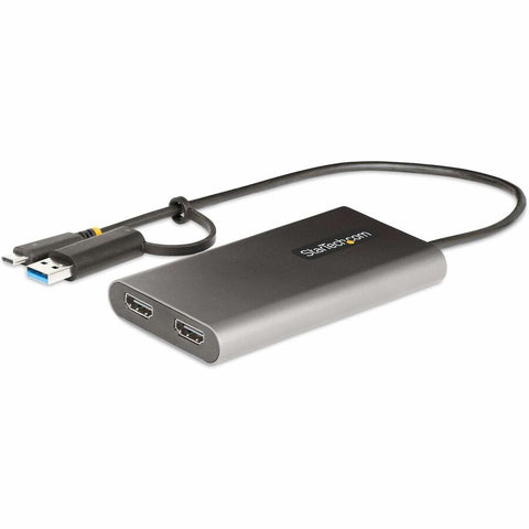 Startech Usb-c To Dual-hdmi Adapter, Usb-c Or A To 2x Hdmi, 4k 60hz, 100w Pd Pass-through