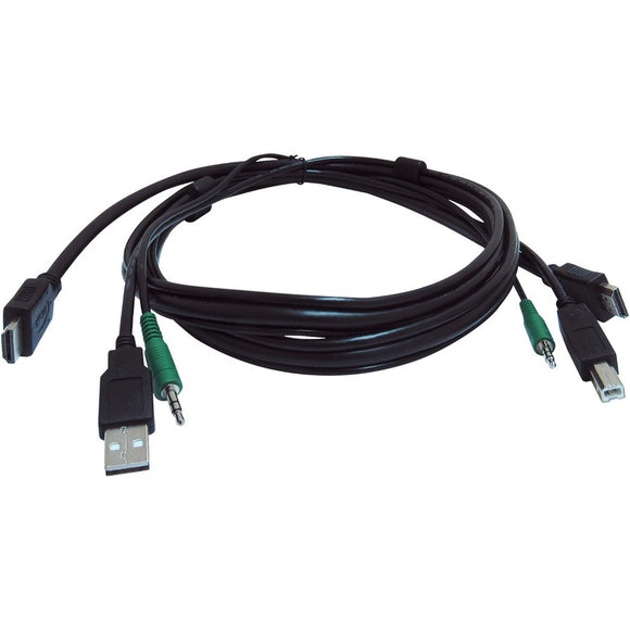 Black Box Secure Kvm Cable - Each End (1) Usb, (1) Hdmi, (1) 3.5mm Audio, 10-ft. (3.04-m)