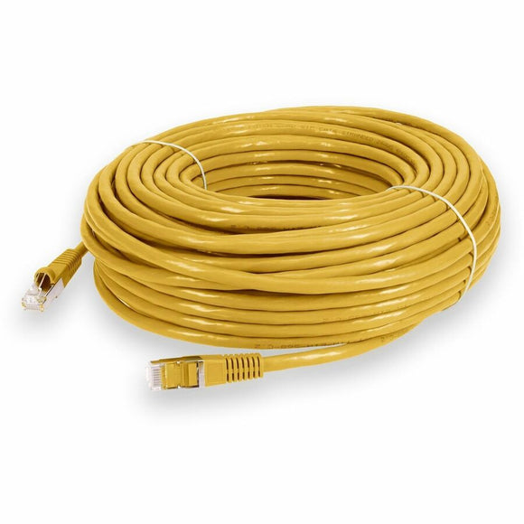 Add-on 100ft Yellow Cat 6 Shielded Pvc Ethernet Cable Snagless Easy Clear Boot Rj-45 M/