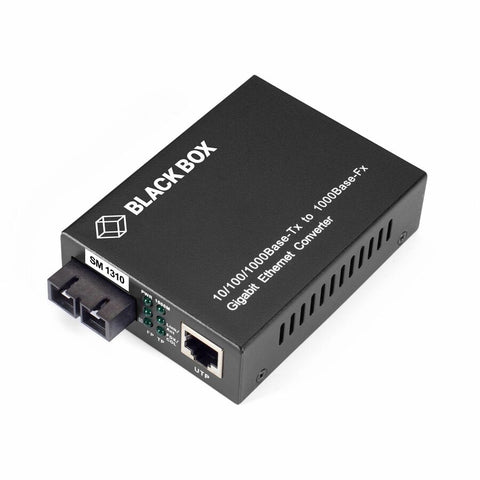 Black Box Gigabit Ethernet (1000-mbps) Media Converter - 10/100/1000-mbps Copper To 1000-m