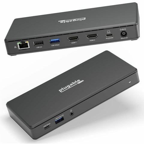 Plugable Technologies Plugable Usb-c Dual Hdmi Docking Station With 65w Power Delivery