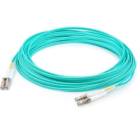 Add-on 125m Lc To Lc Aqua Om3 Duplex Ofnr (riser-rated) Fiber Patch Cable