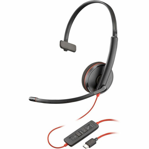 Hp Inc. Poly Blackwire 3210 Monaural Usb-c Headset +usb-c/a Adapter (bulk)