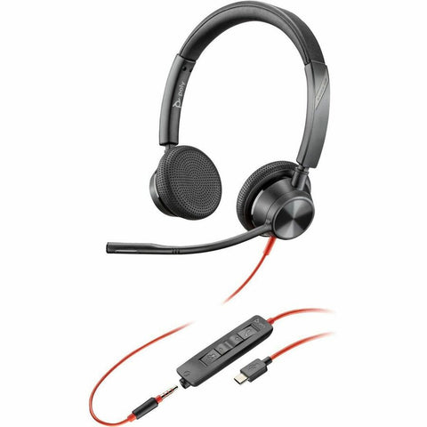 Hp Inc. Poly Blackwire 3325 Stereo Usb-c Headset +3.5mm Plug +usb-c/a Adapter