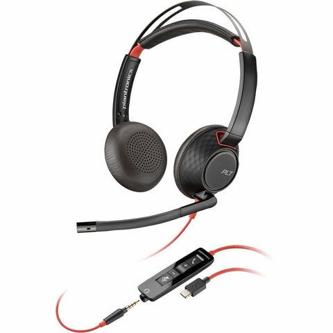 Hp Inc. Poly Blackwire 5220 Stereo Usb-c Headset +3.5mm Plug +usb-c/a Adapter