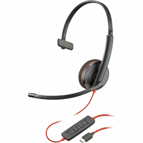 Hp Inc. Poly Blackwire 3210 Monaural Usb-c Black Headset +usb-c/a Adapter (bulk)