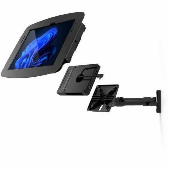 Compulocks Brands, Inc. Surface Go (1-4 Gen) Space Enclosure Swing Wall Mount Plus Hub Black