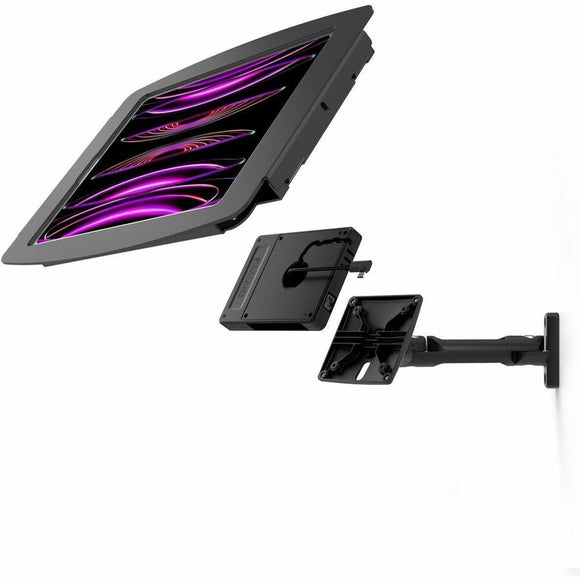 Compulocks Brands, Inc. Ipad Pro 12.9  (3-6th Gen) Space Enclosure Swing Wall Mount Plus Hub Black