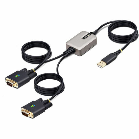 Startech 13ft (4m) 2-port Usb To Serial Adapter Cable, Interchangeable Db9 Screws/nuts, C