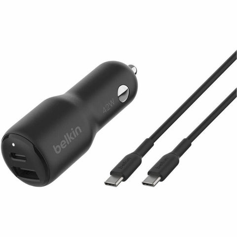 Belkin International Inc 42w Pd Pps Usb-c + Usb-a Car Charger + 1m Pvc C-c Cable