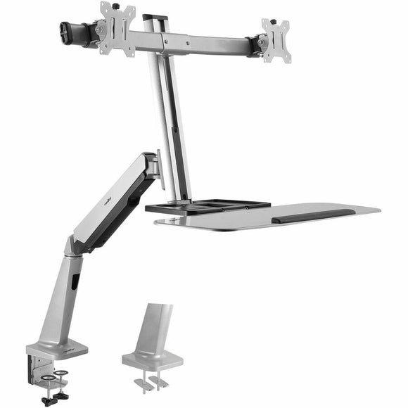 Rocstor Ergocenter Ed6 Premium Dual Monitor Desk Mount Workstation - C-clamp- Grommet -
