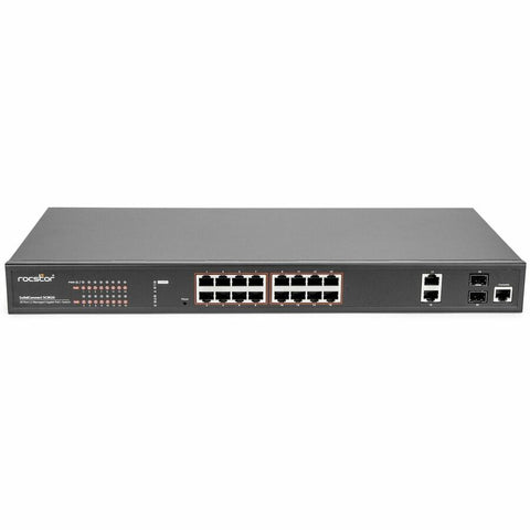 Rocstor Solidconnect Scm20 16-port Poe+ Gigabit L2 Managed Ethernet Switch & 2-port Giga